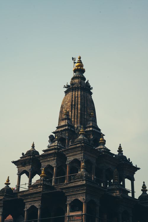 Free Elegant architecture of a historic temple in Kathmandu, Nepal, showcasing intricate details. Stock Photo