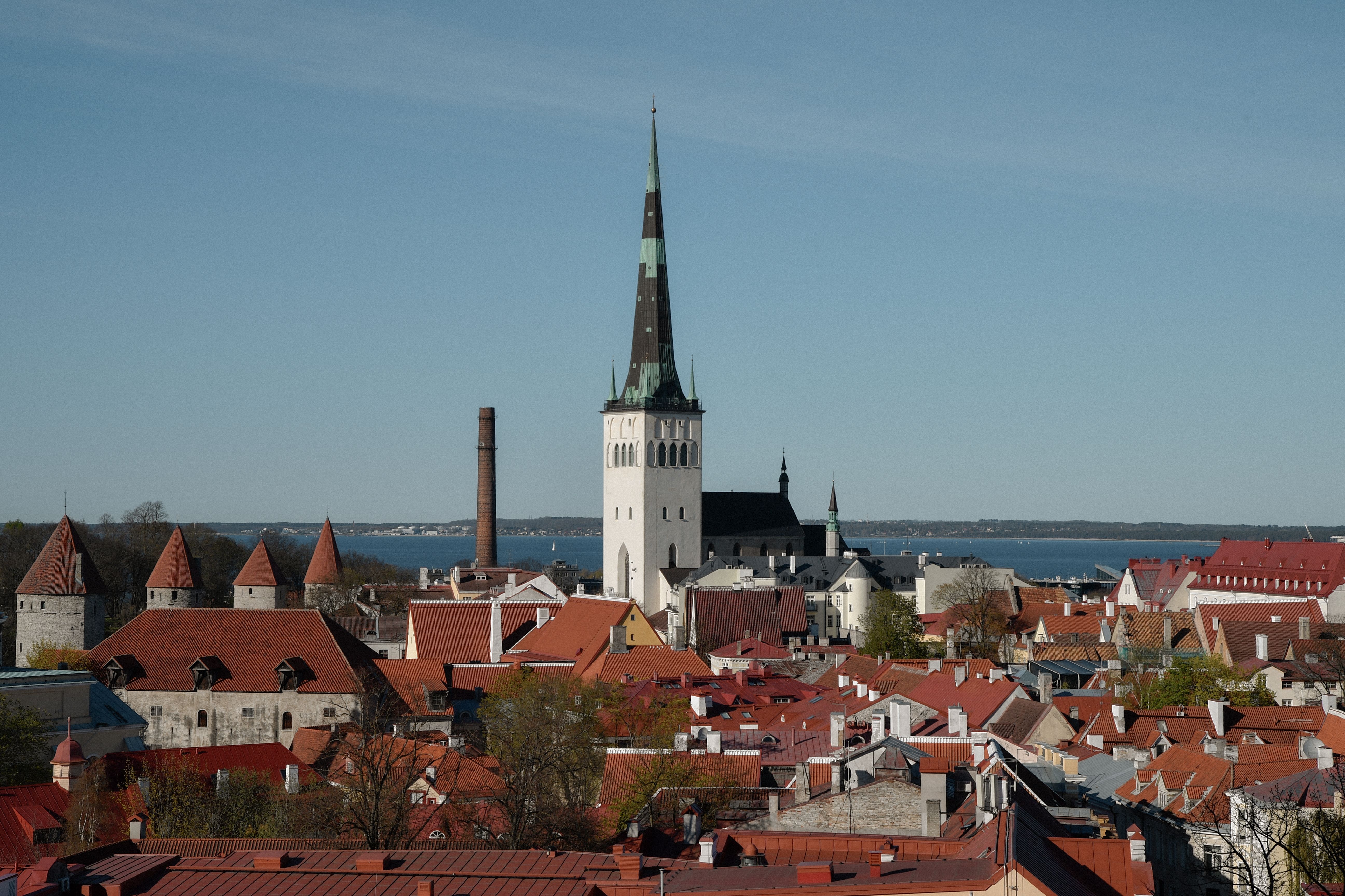 Steam rising from a Tallinn hotel spa pool in winter