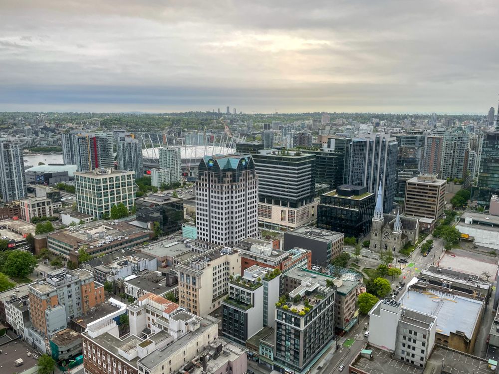 Aerial View of Downtown Vancouver at Dusk · Free Stock Photo