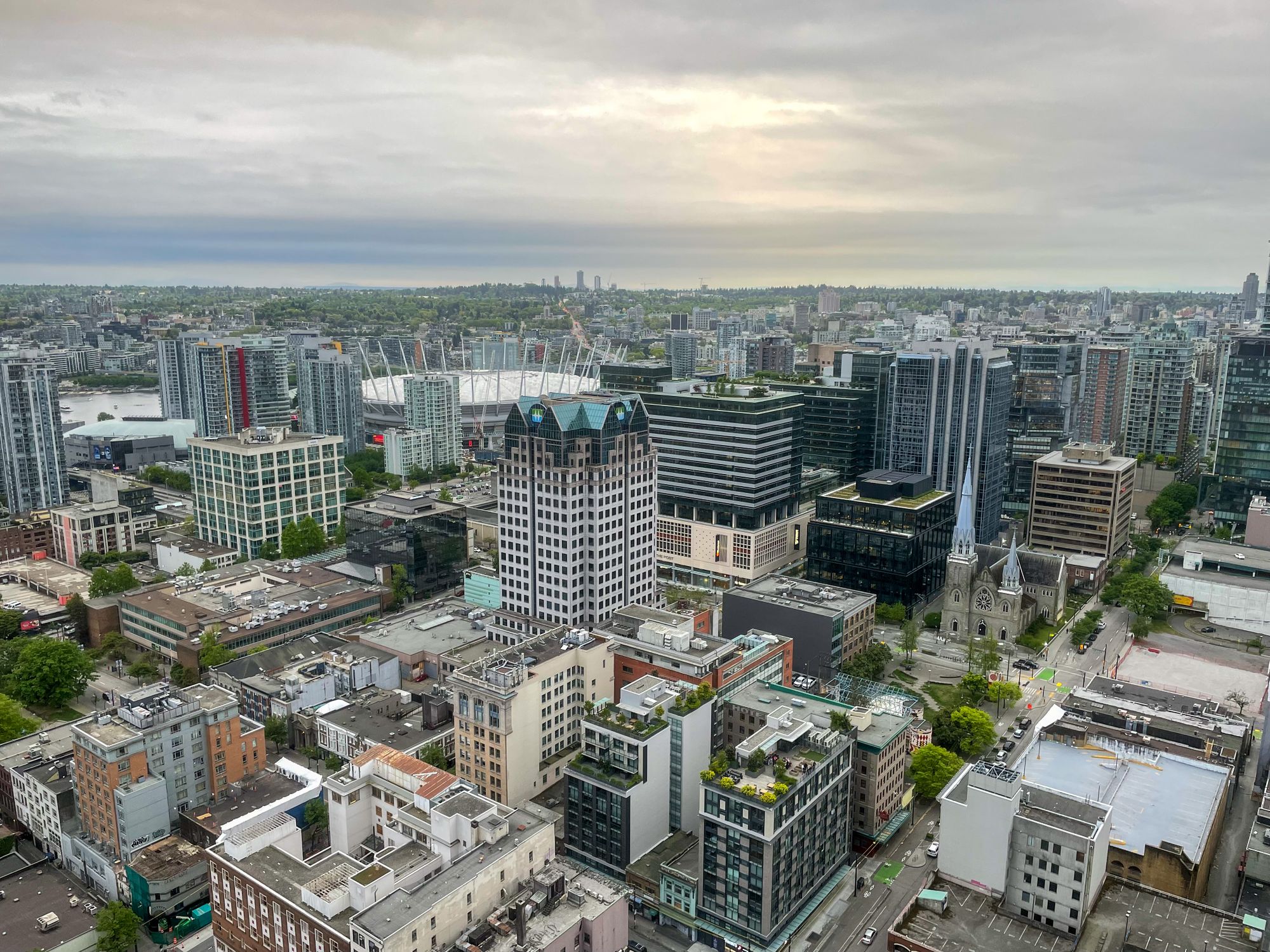 Aerial View of Downtown Vancouver at Dusk · Free Stock Photo