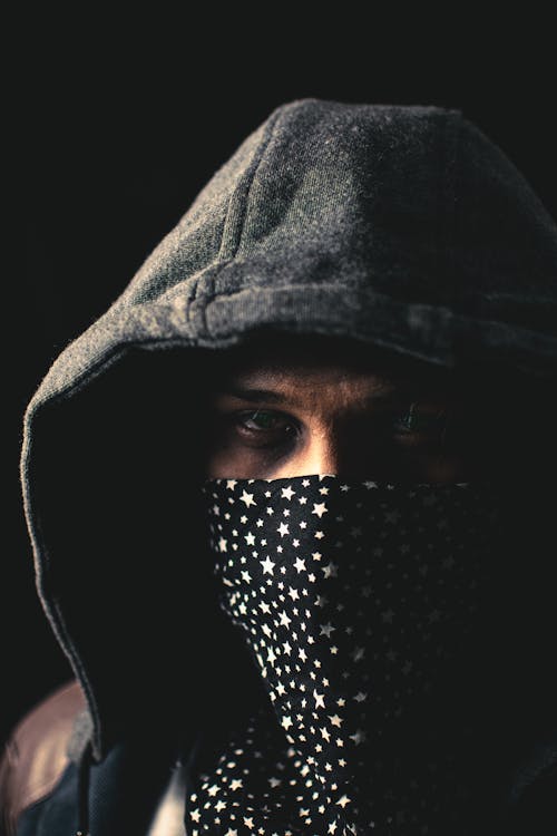 Free stock photo of hoodie, man, masked