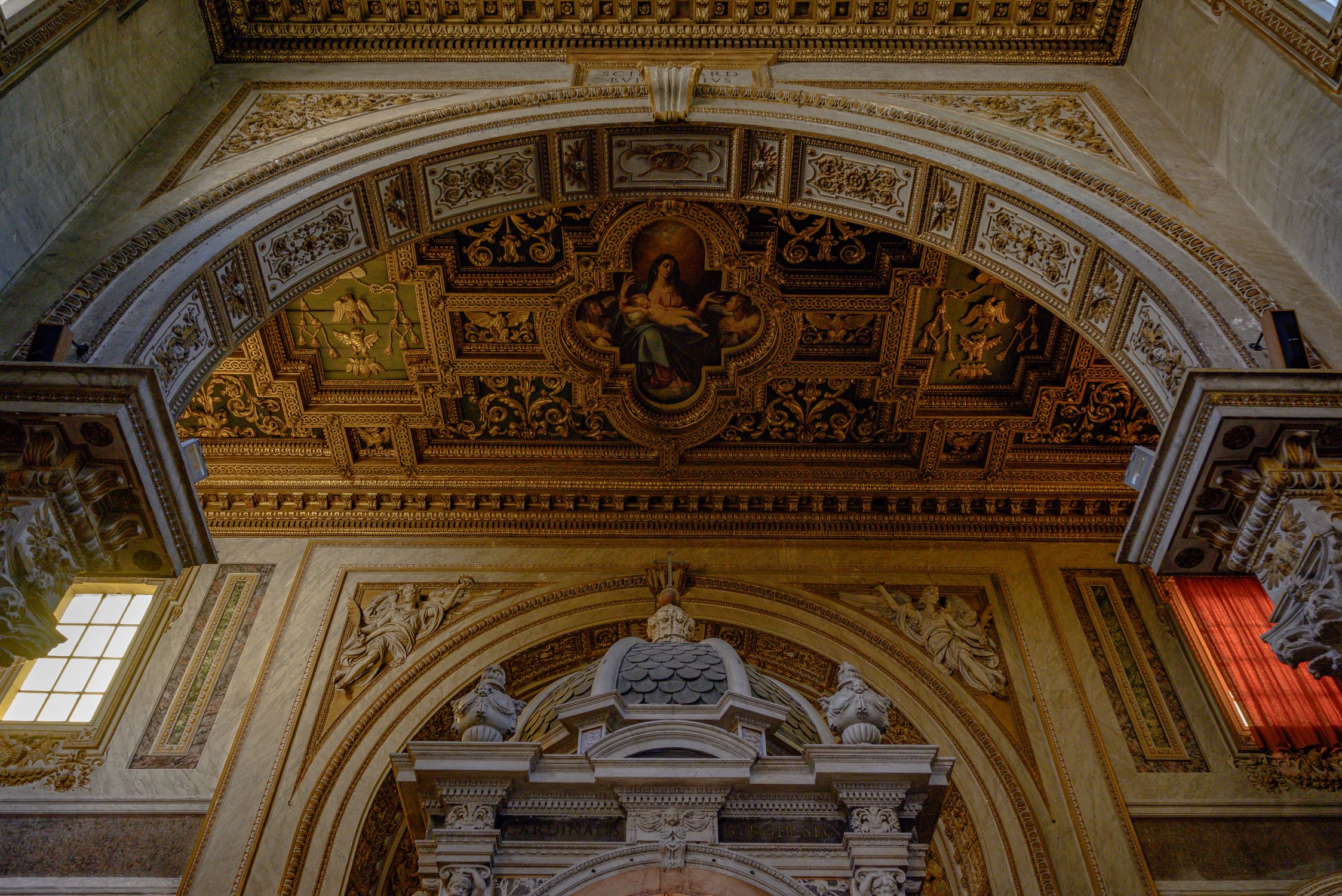 Hexagonal Renaissance Ceiling Renaissance Ceiling Art in Roman Basilica · Free Stock Photo