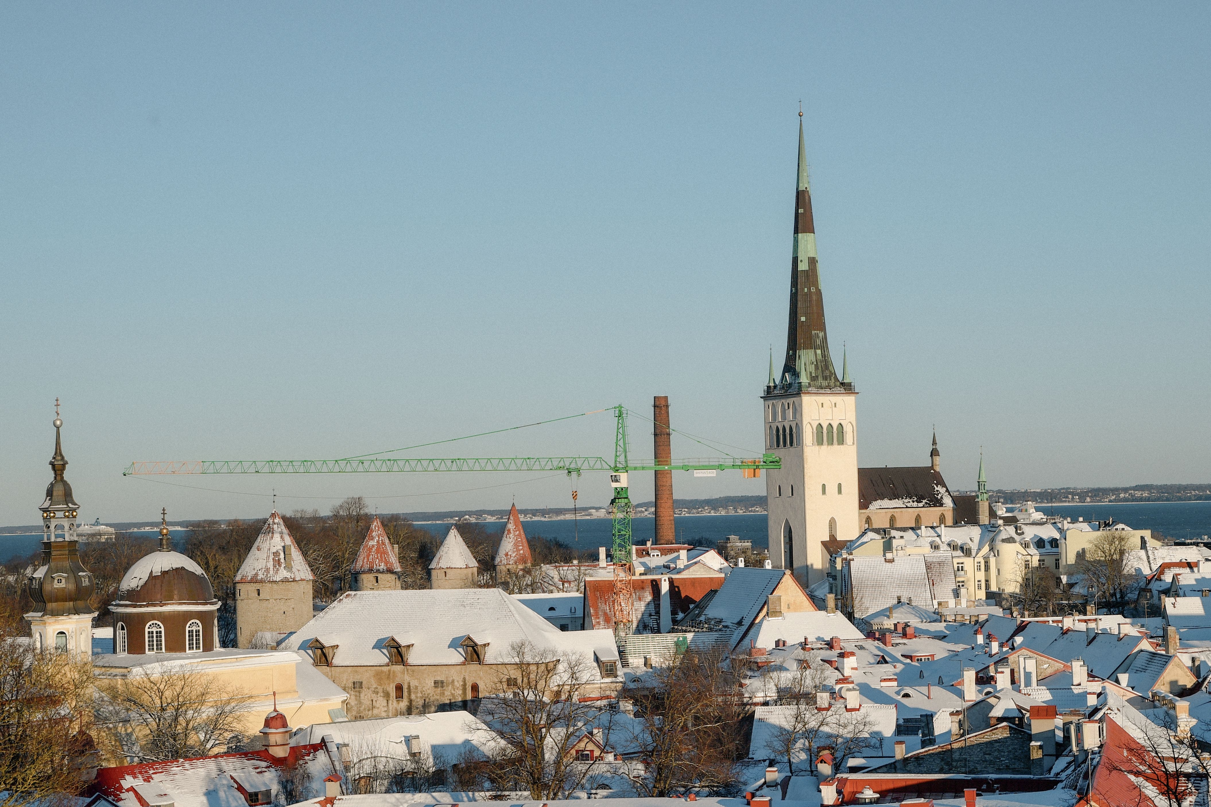 Tallinn old town aerial Baltic security