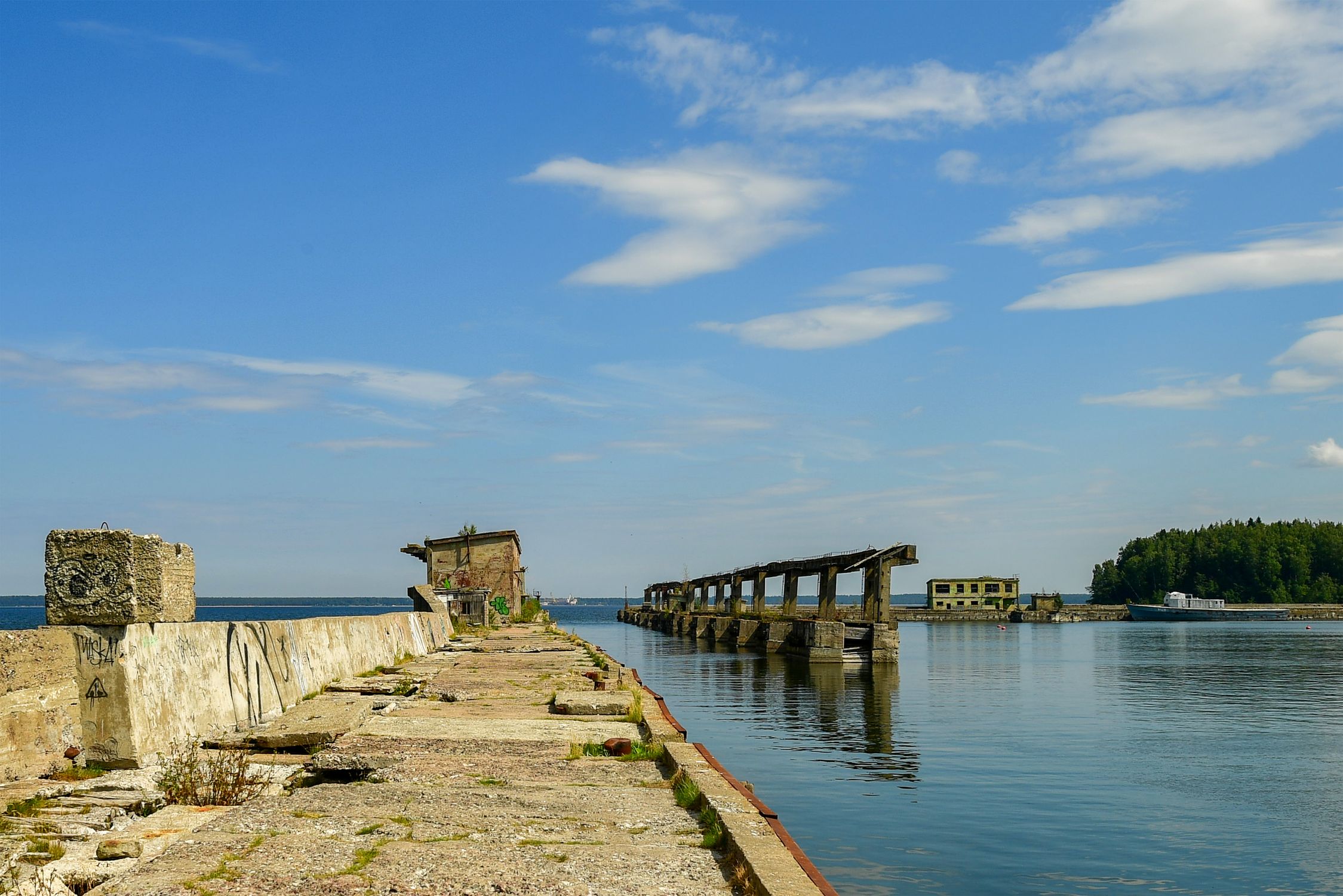 Explore the historical ruins of a Soviet submarine base at Hara harbor, Estonia.