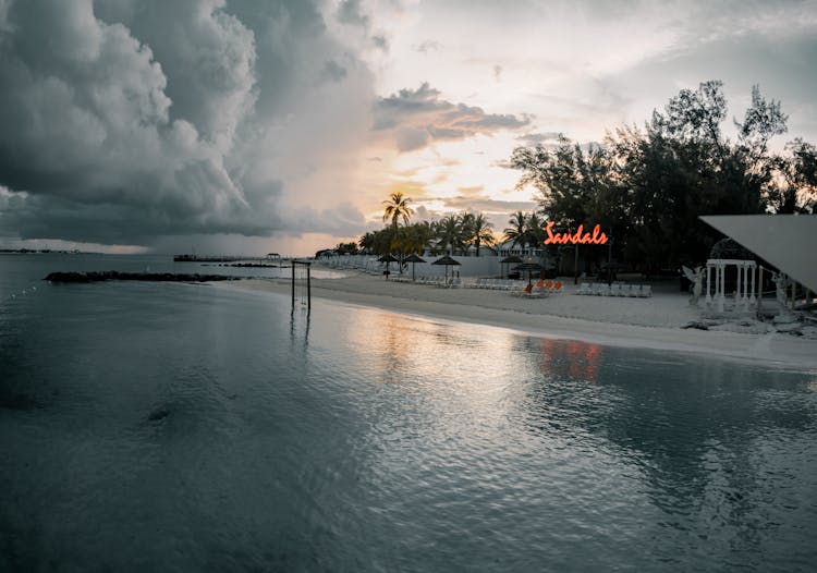 Sandals Signage In Front Of The Beach