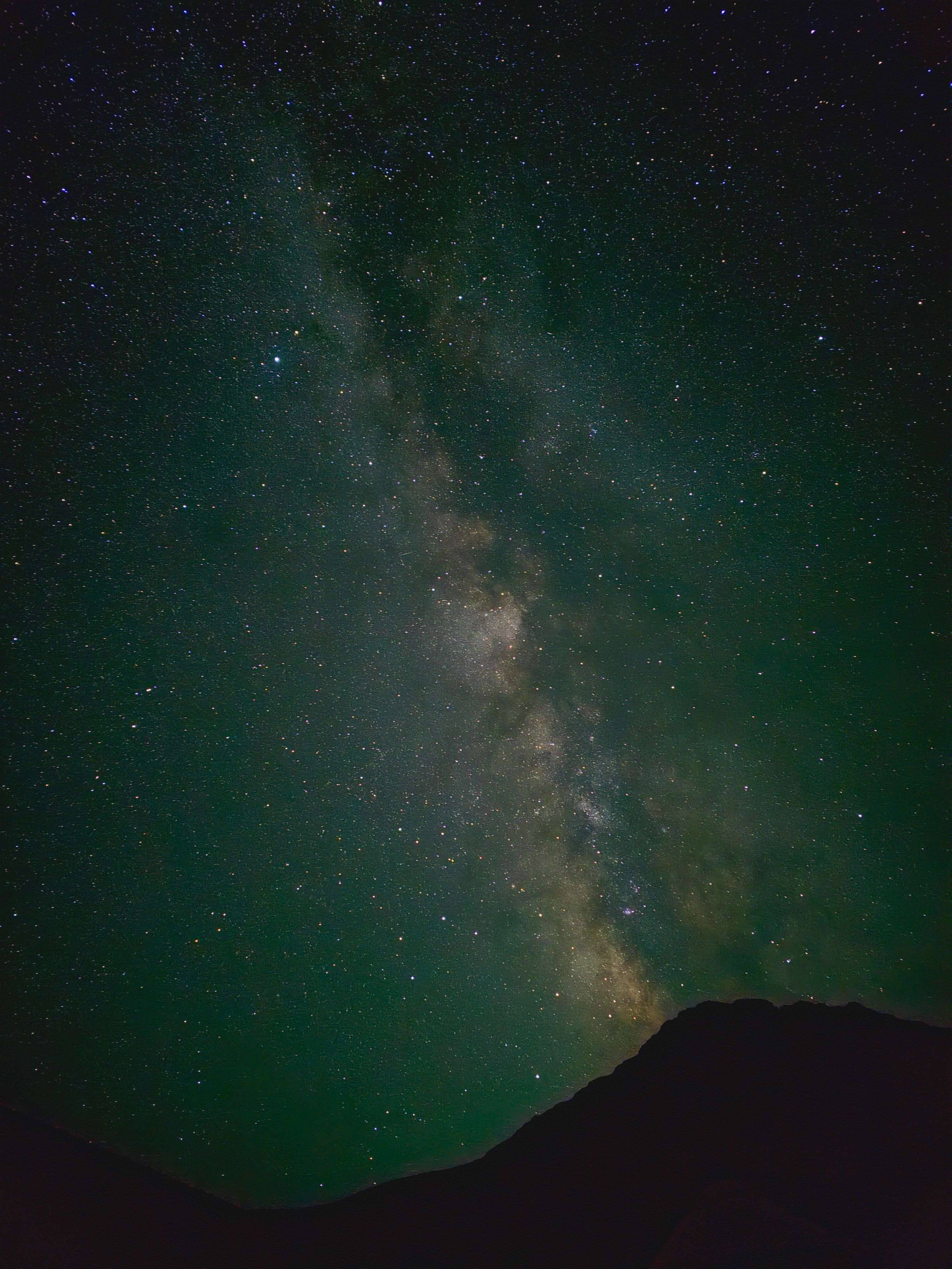 Starry Night Sky with Milky Way Over Mountain · Free Stock Photo