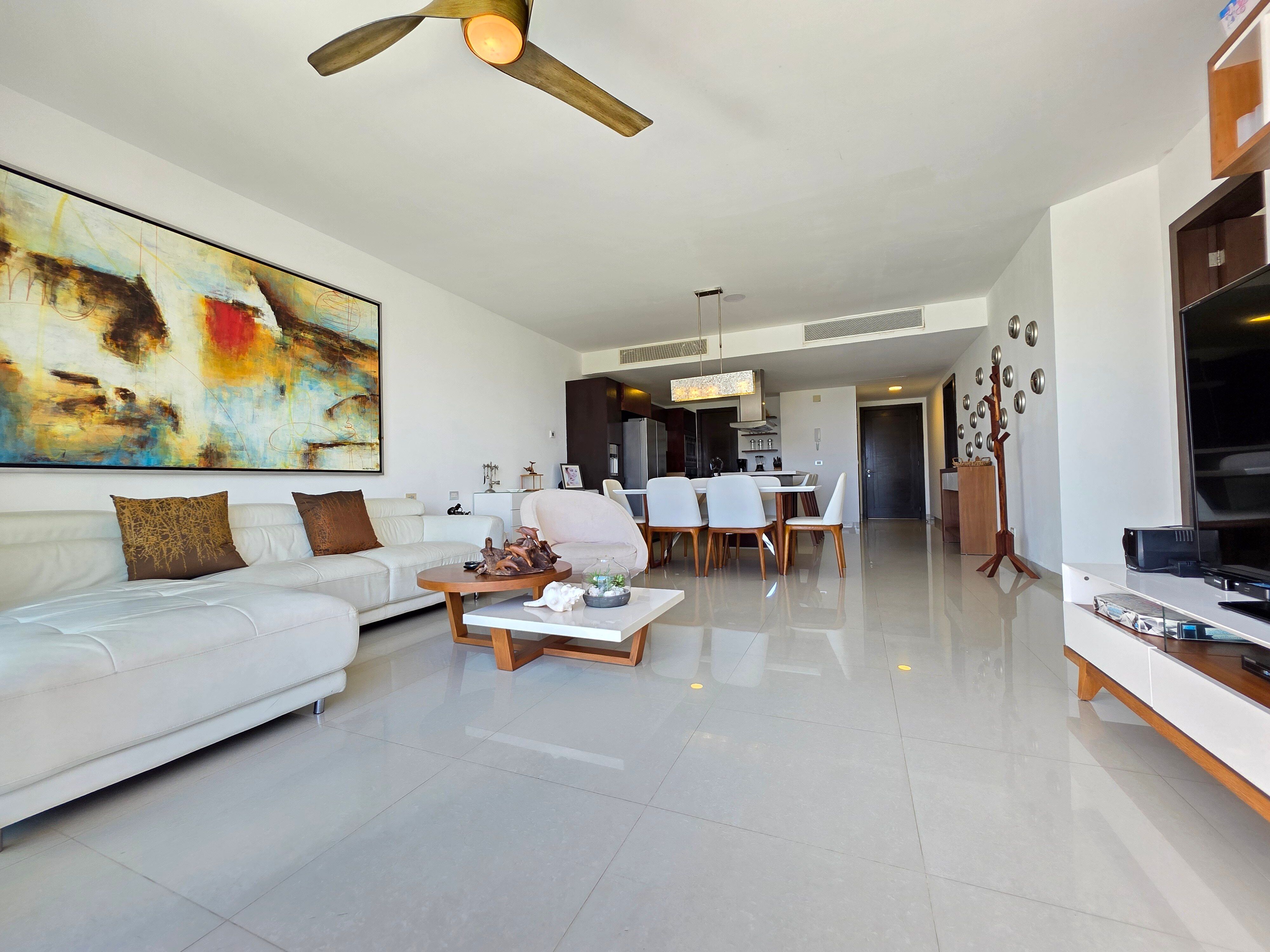 Sophisticated living space with premium furnishings