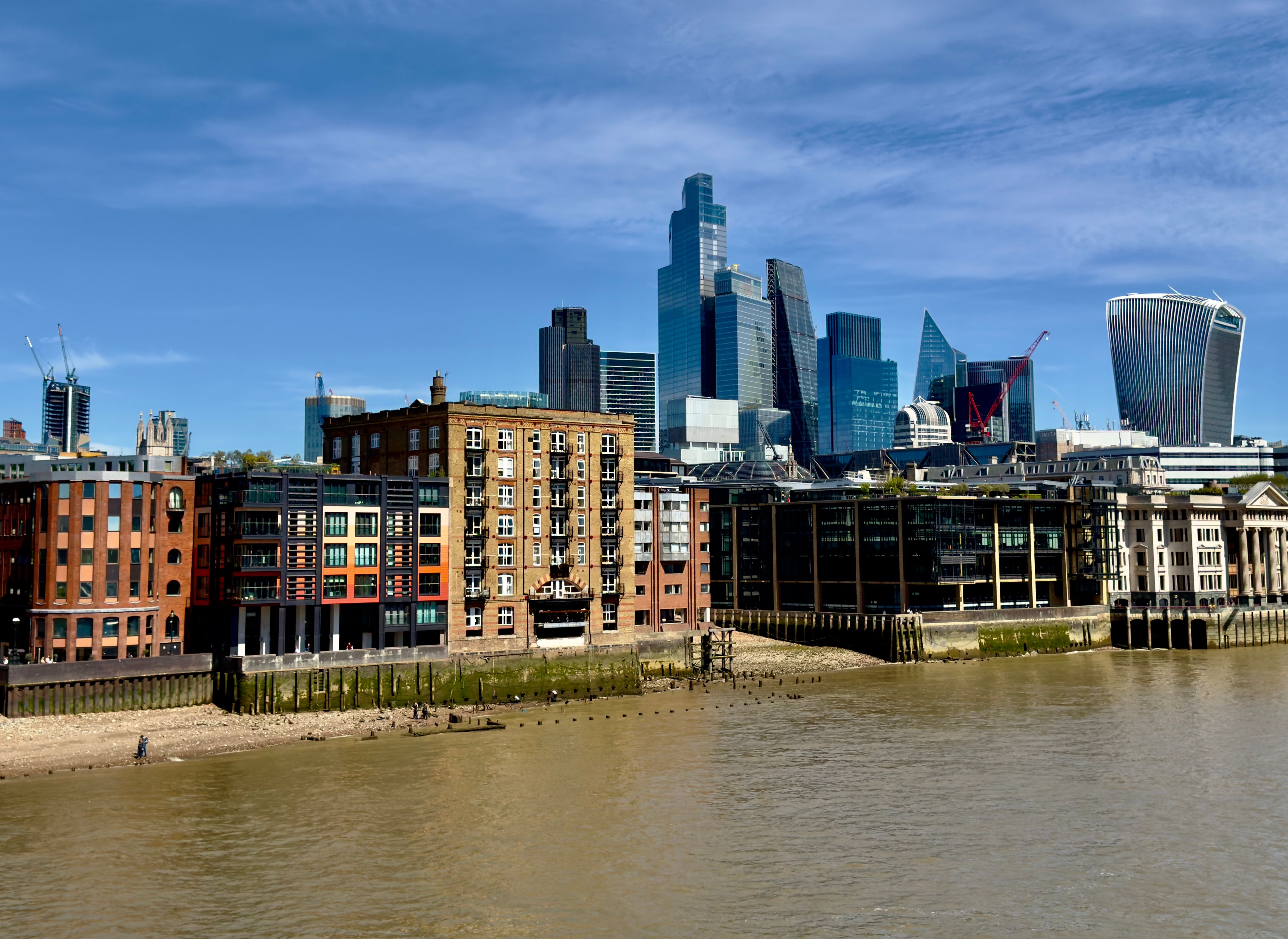 Modern London financial district skyline