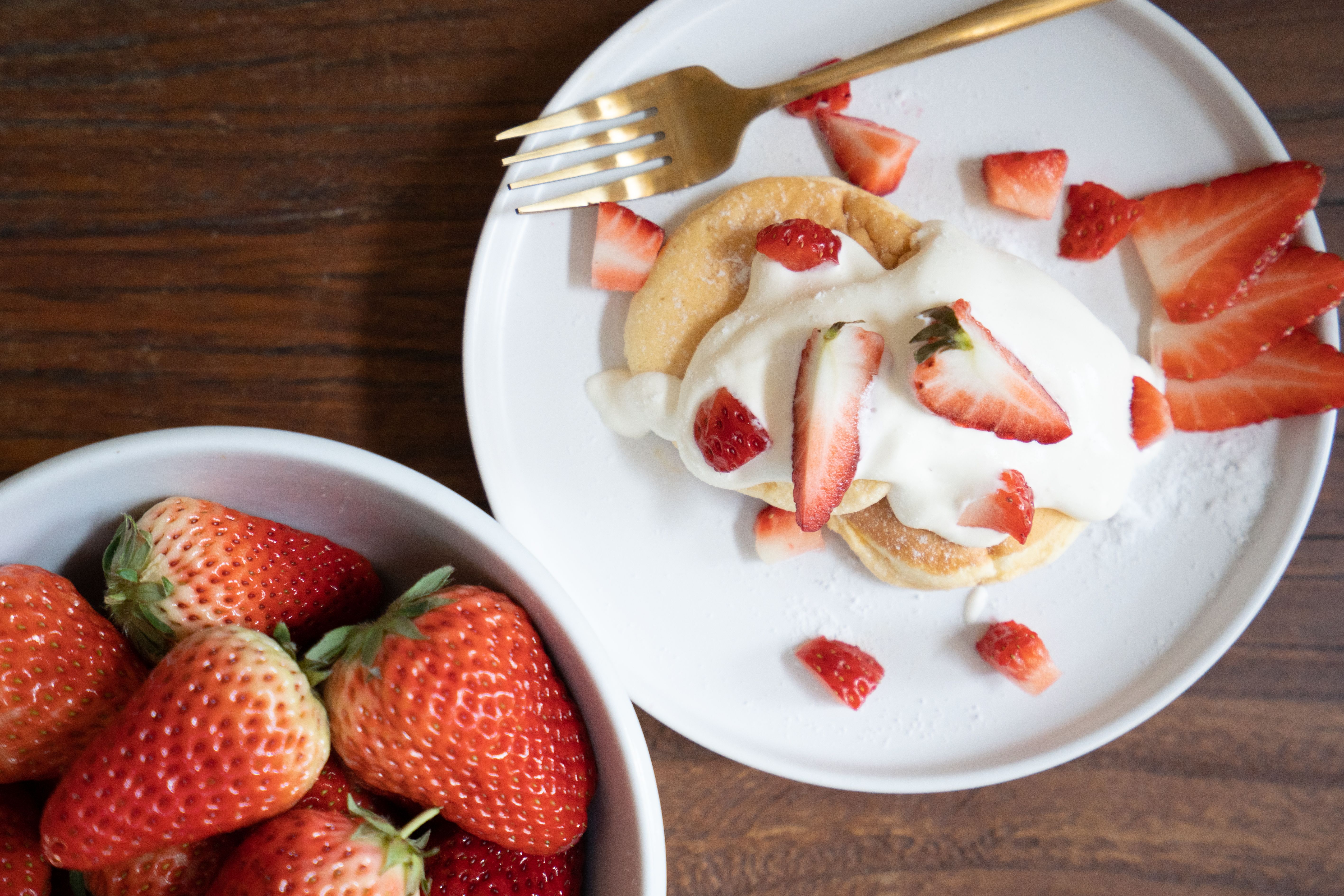 Strawberries and Shortcake on White Ceramic Dinnerware · Free Stock Photo
