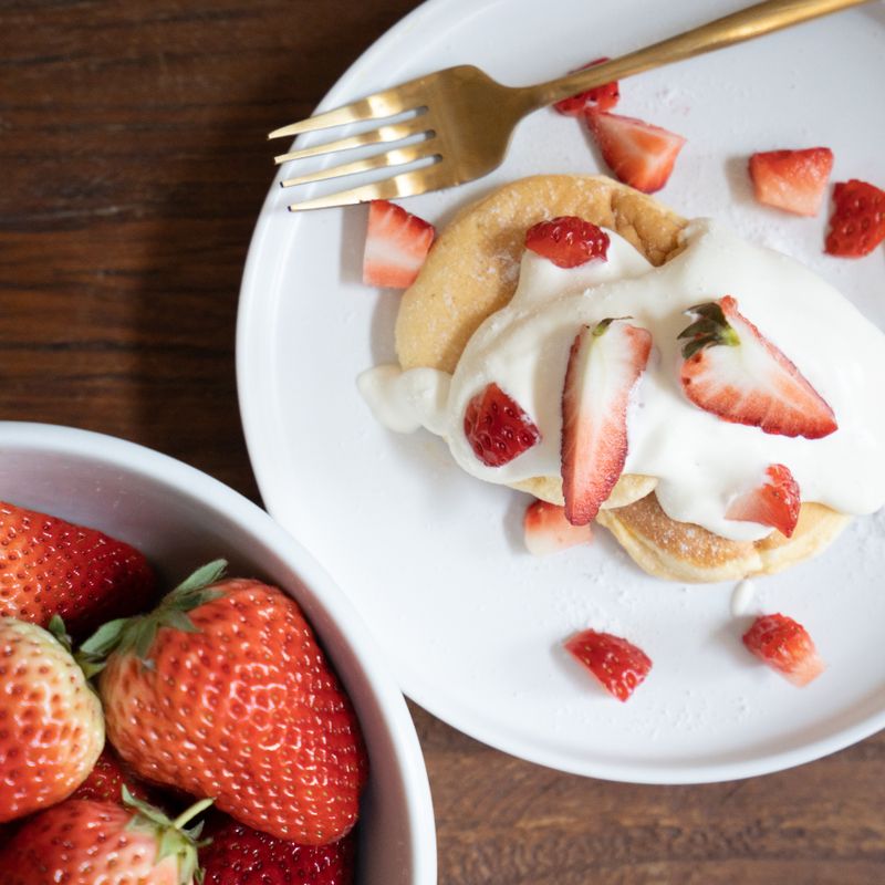 Spelt Strawberry Breakfast Shortcake with Rhubarb