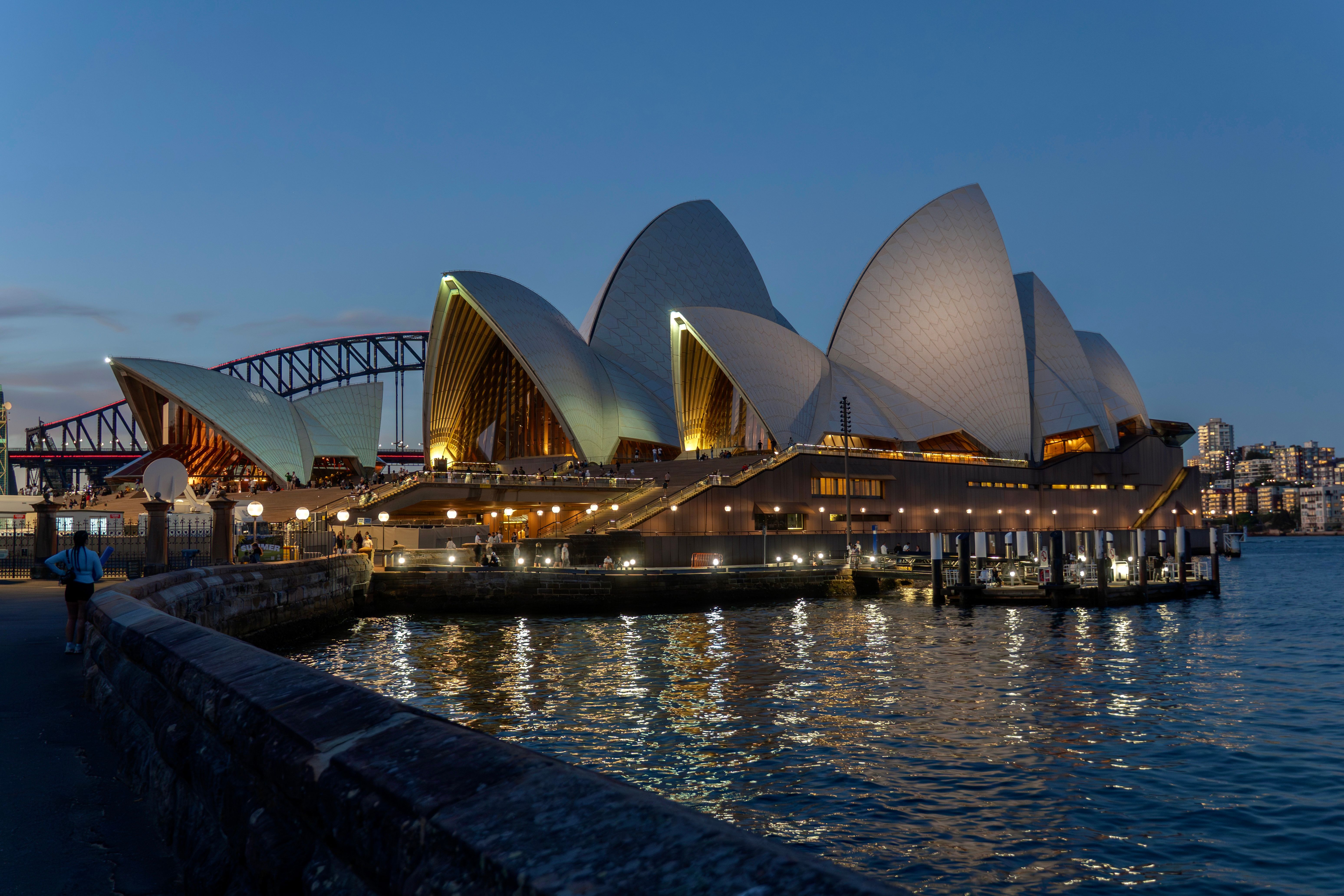 Sydney Opera House and Harbor Bridge at Dusk · Free Stock Photo