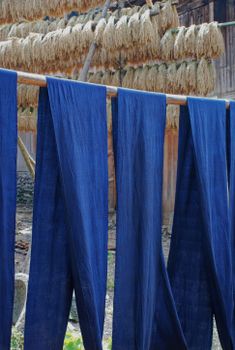 dark indigo dyed fabric