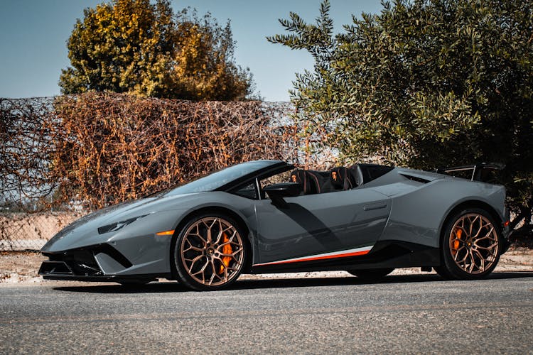 Gray Lamborghini On Road