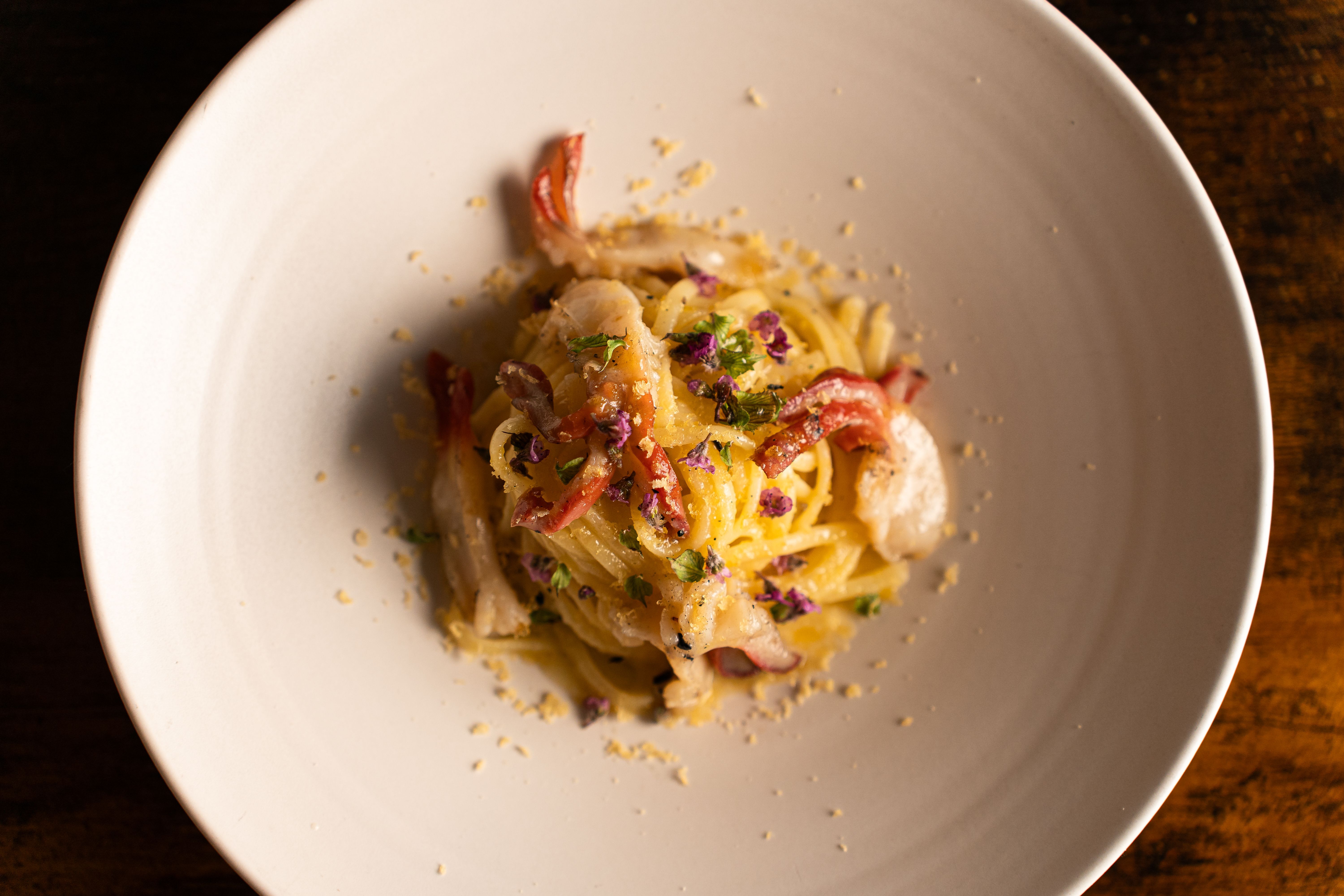 Sun-Dried Tomato Pasta with Crispy Pancetta