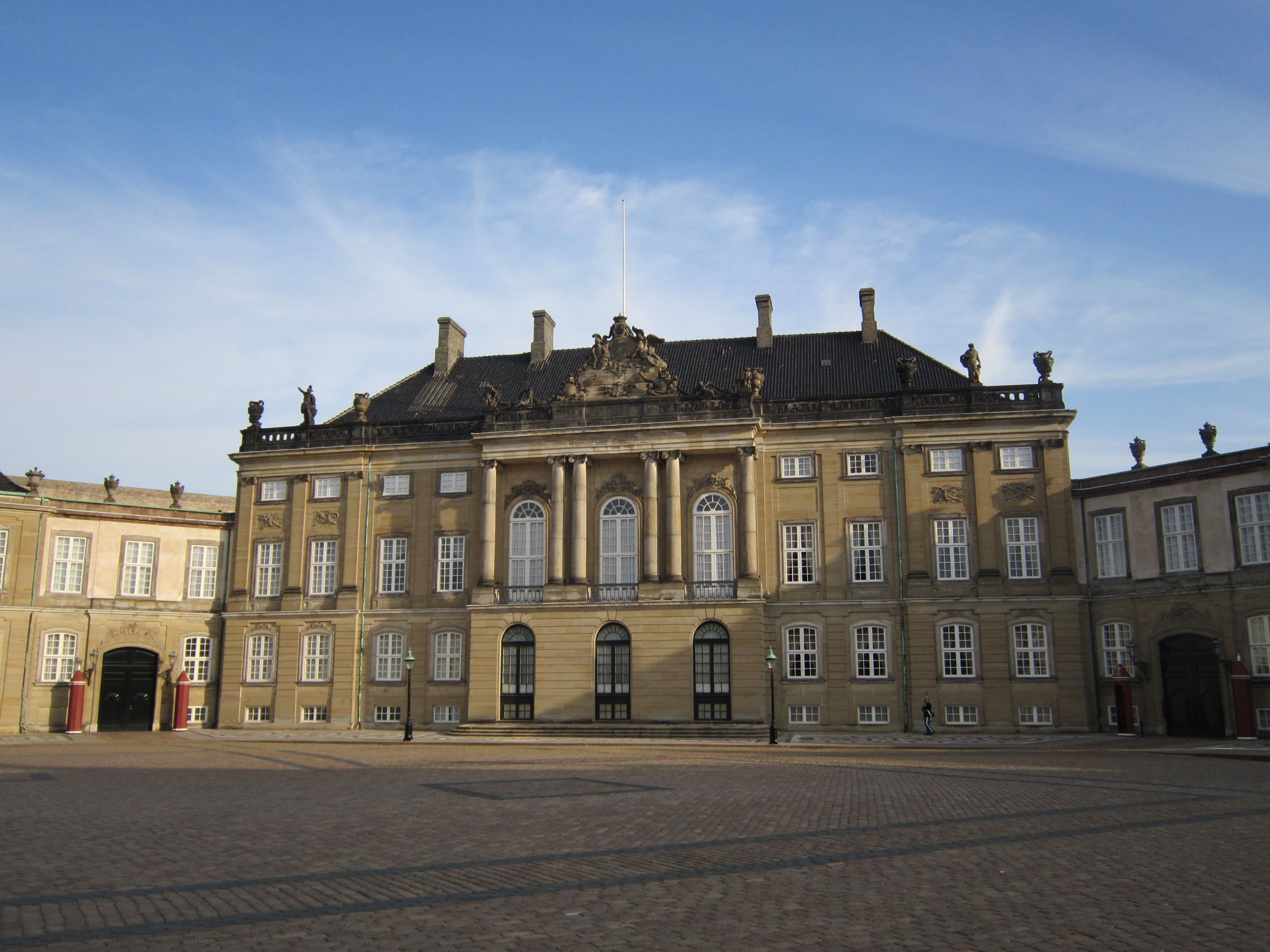 Amalienborg Palace, the winter residence of the Danish royal family, in Copenhagen