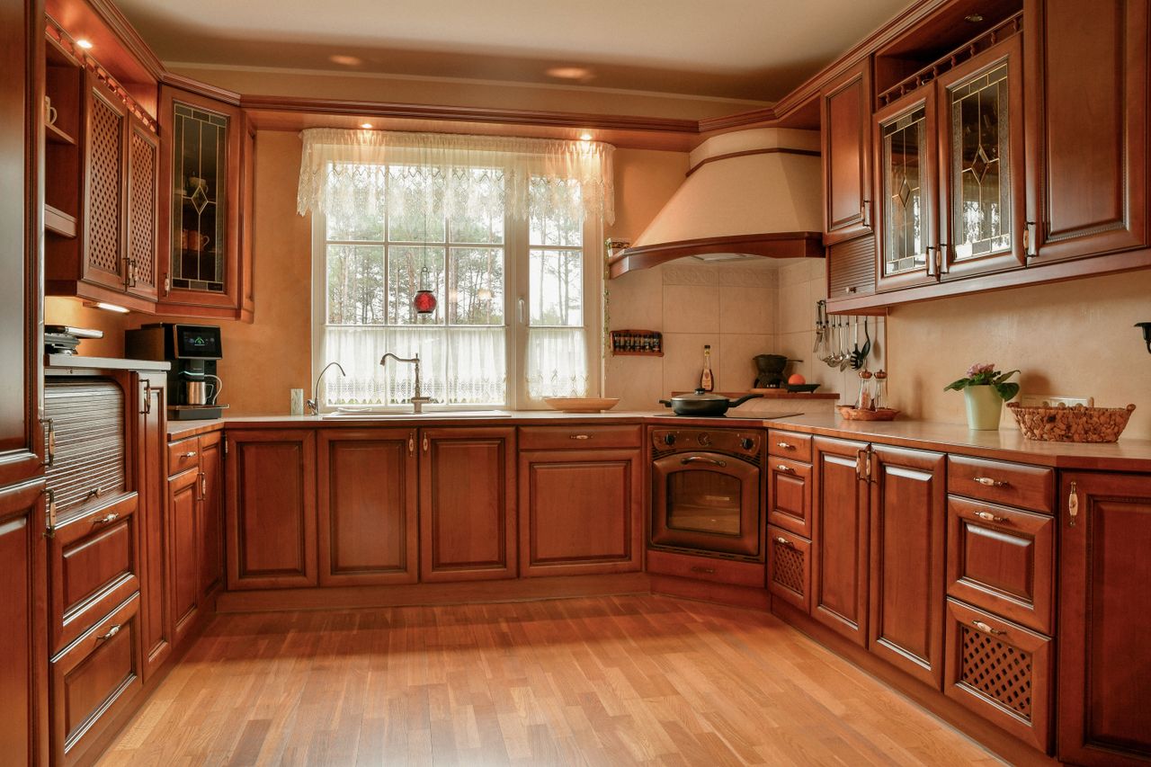 A traditional wood kitchen in a period house
