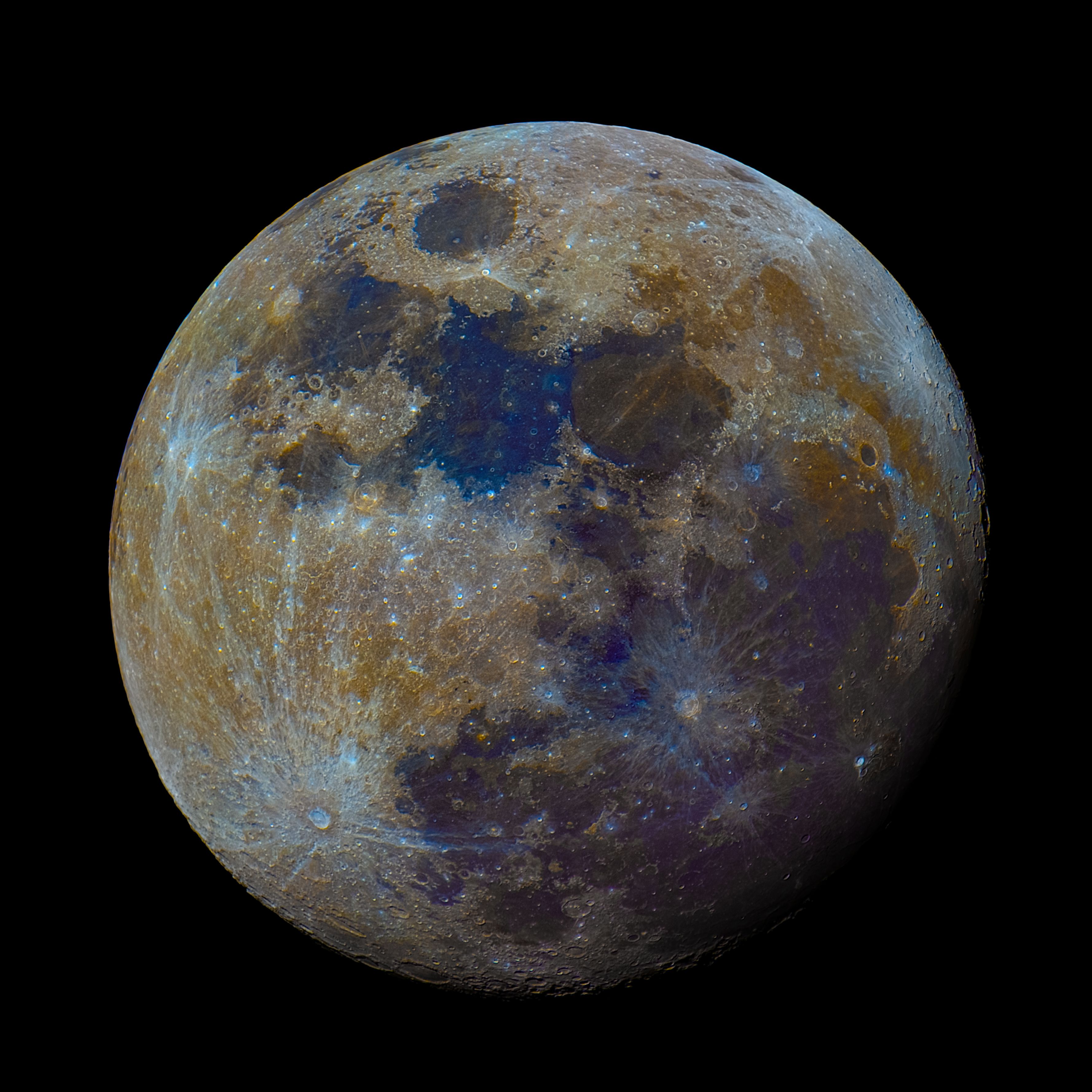 Colour-enhanced close-up of the Moon — Jeremy Müller on Pexels