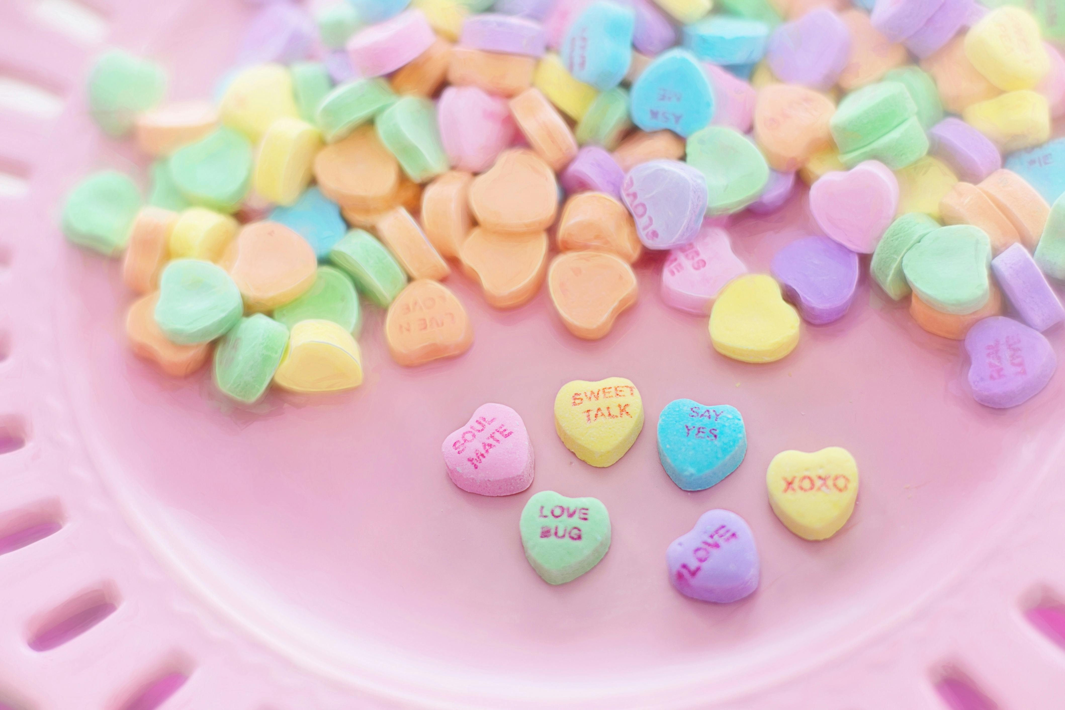 Pink Heart Shaped Marshmallows Background Stock Photo - Download Image Now  - Candy, Candy Heart, Celebration - iStock