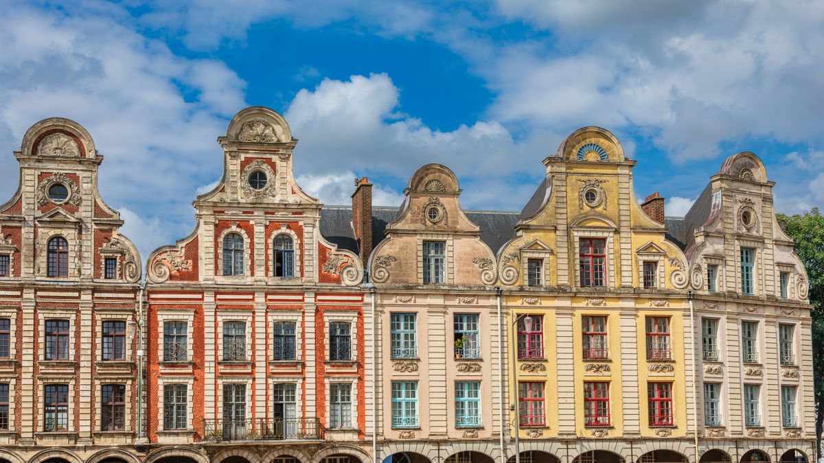 A row of Flemish-Baroque gabled facades in Arras