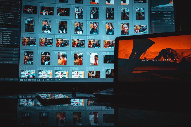 Professional photo editing workspace