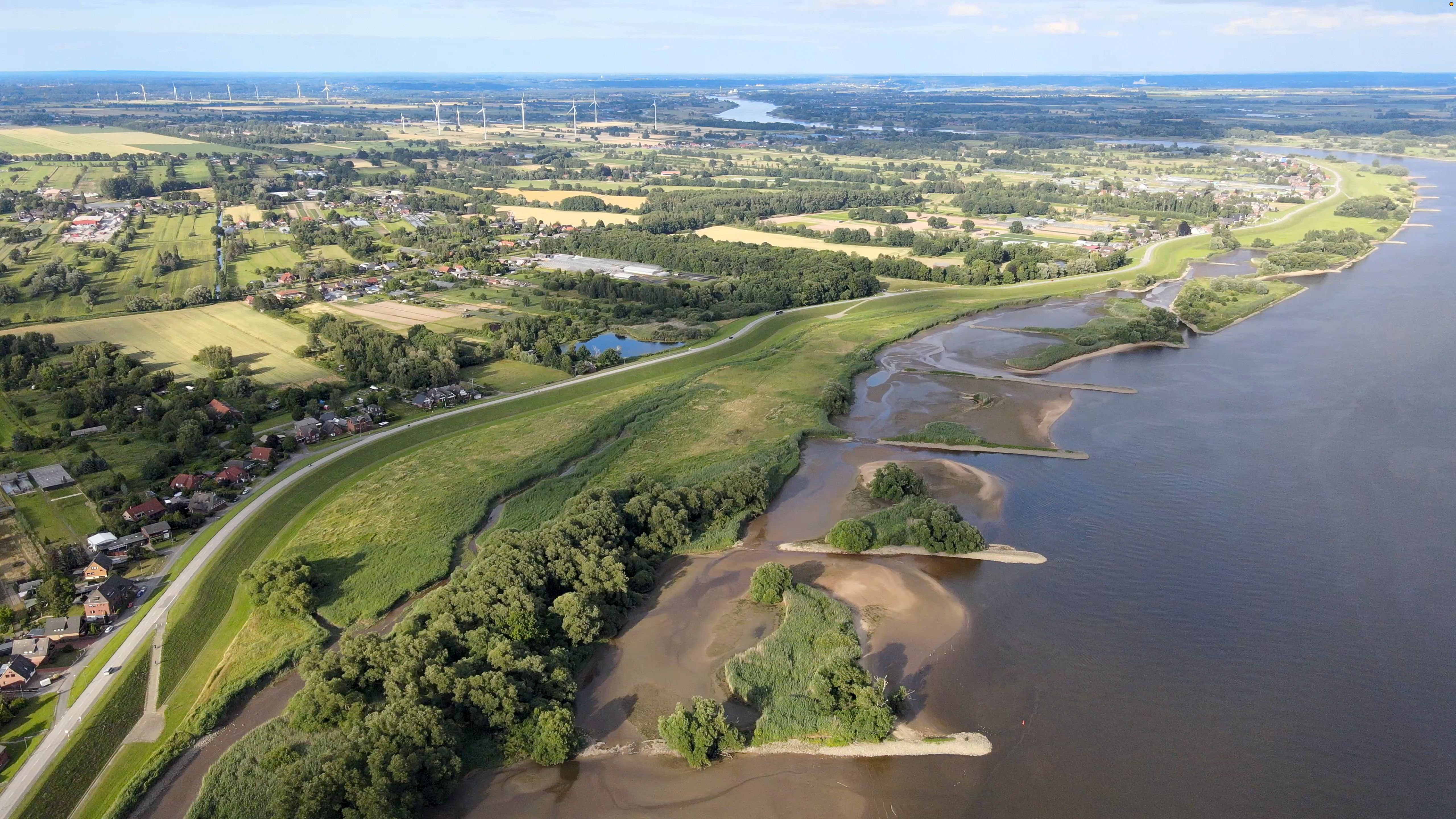 Scenic Aerial View of Riverside Landscape · Free Stock Photo