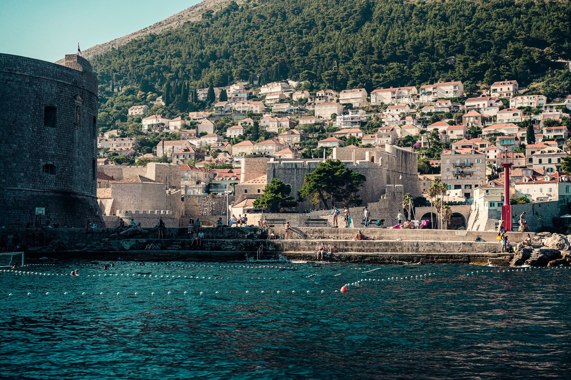 Boutique suite terrace facing Dubrovnik's walled Old Town