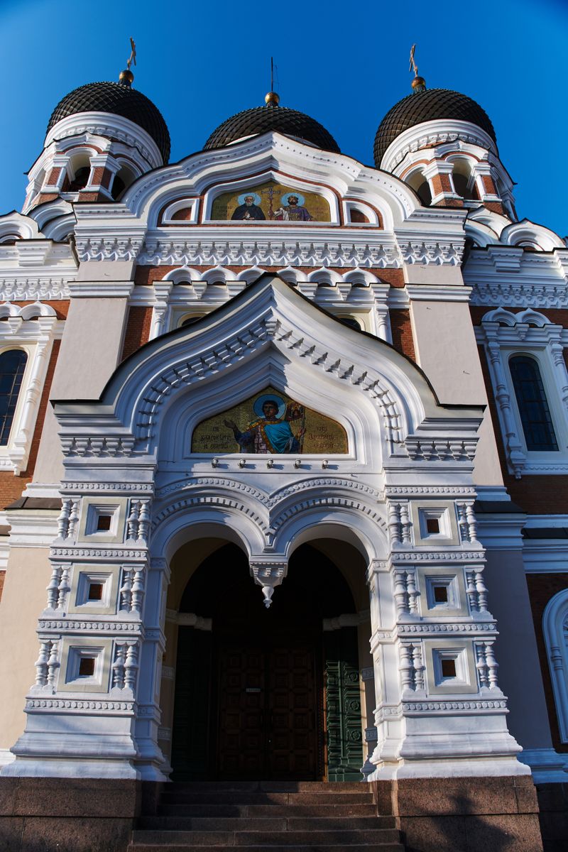Facade and domes of Alexander Nevsky Cathedral in Tallinn