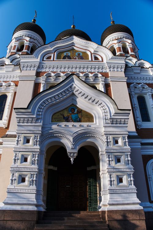 Free Stunning view of Alexander Nevsky Cathedral's intricate facade in Tallinn, Estonia. Stock Photo