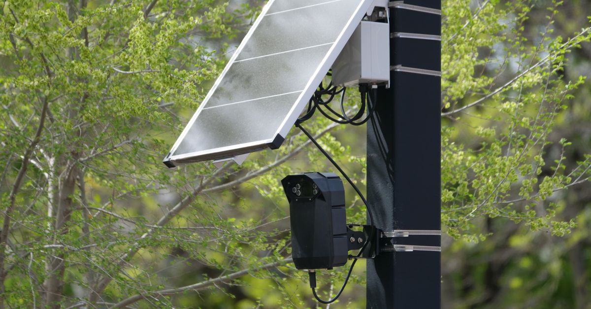 Environmental Protection Camera Solar-Powered Surveillance Camera in Urban Setting · Free Stock Photo