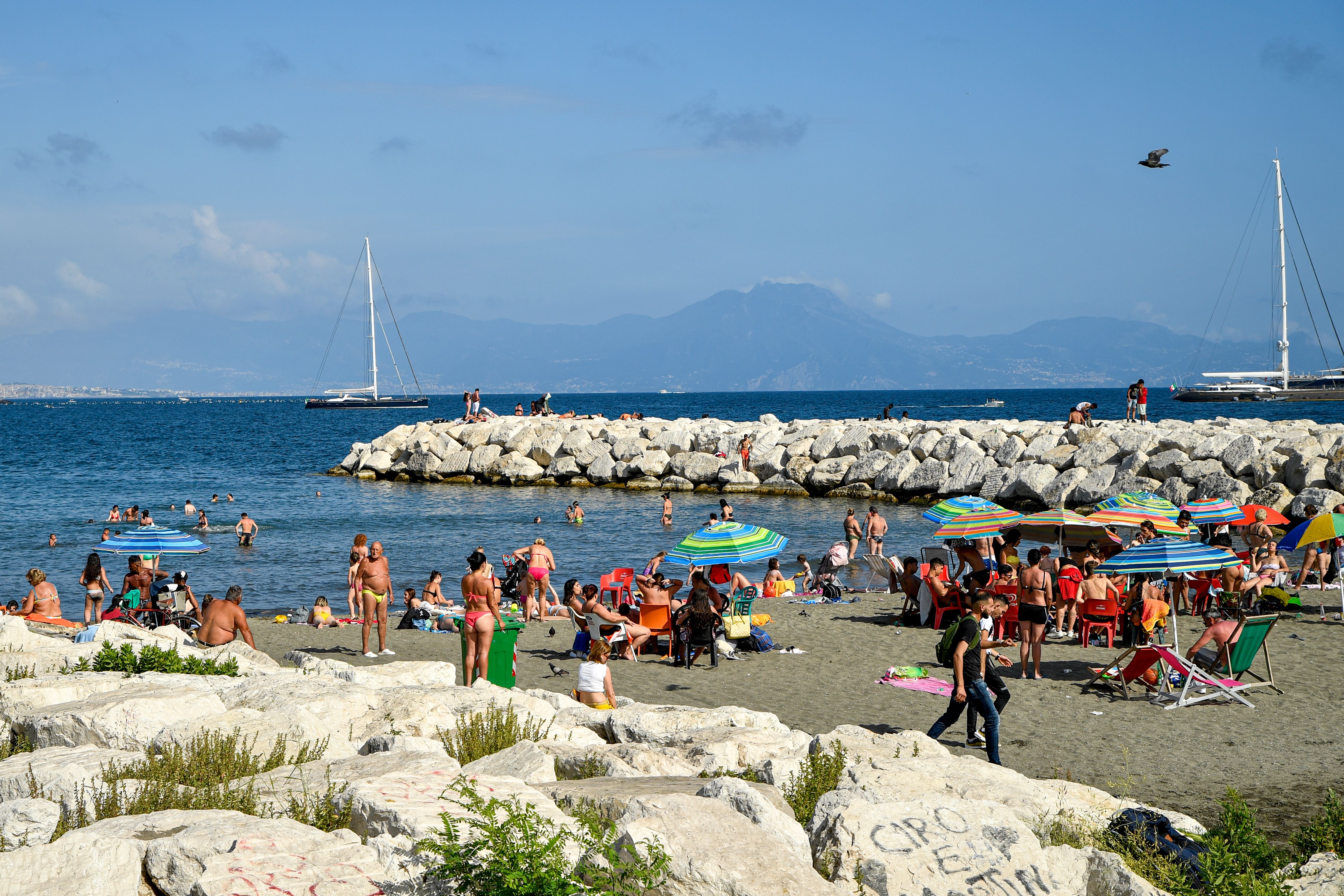 Lively Summer Day at Urban Beach, Naples · Free Stock Photo