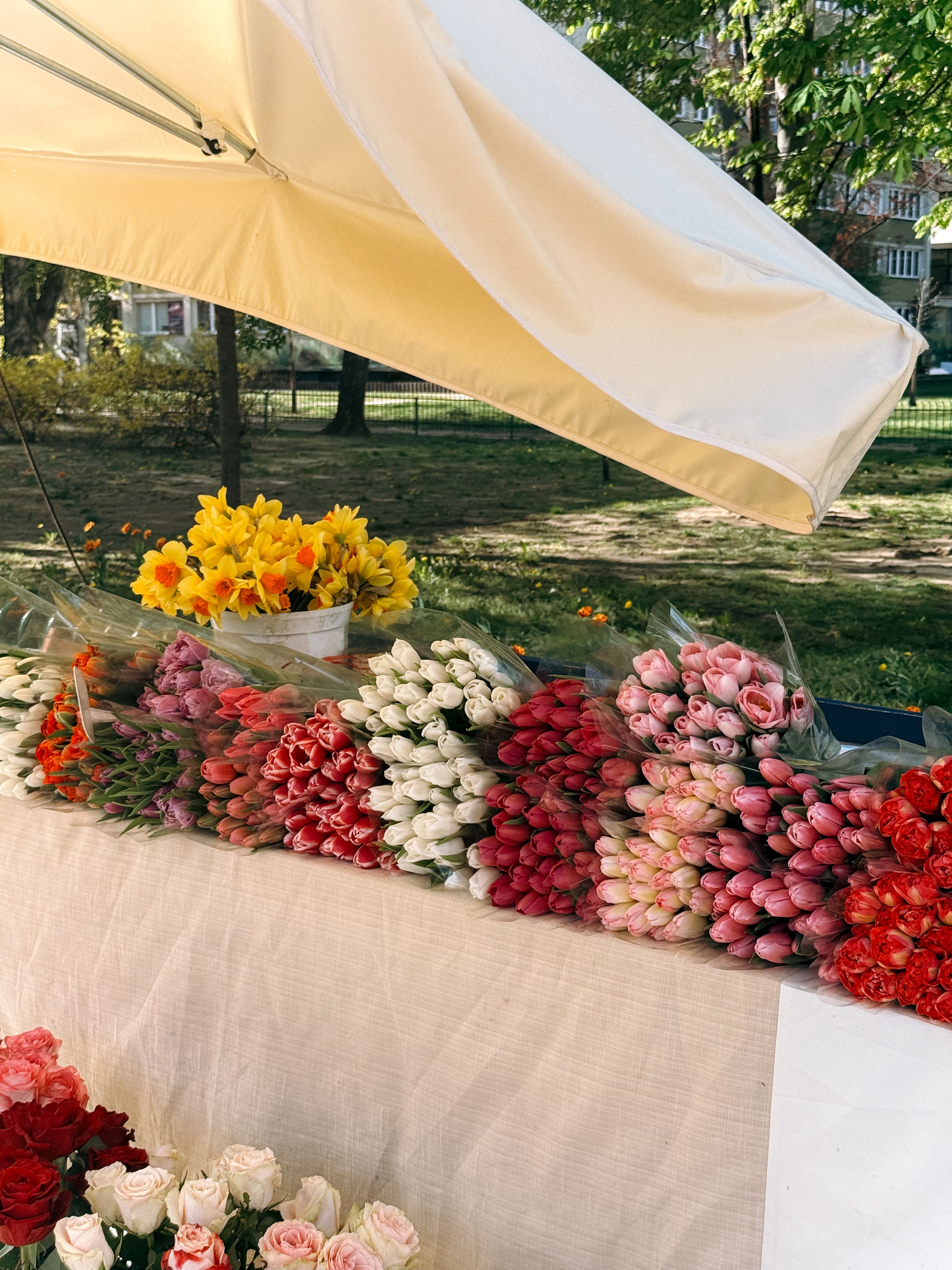 Local flower market stall