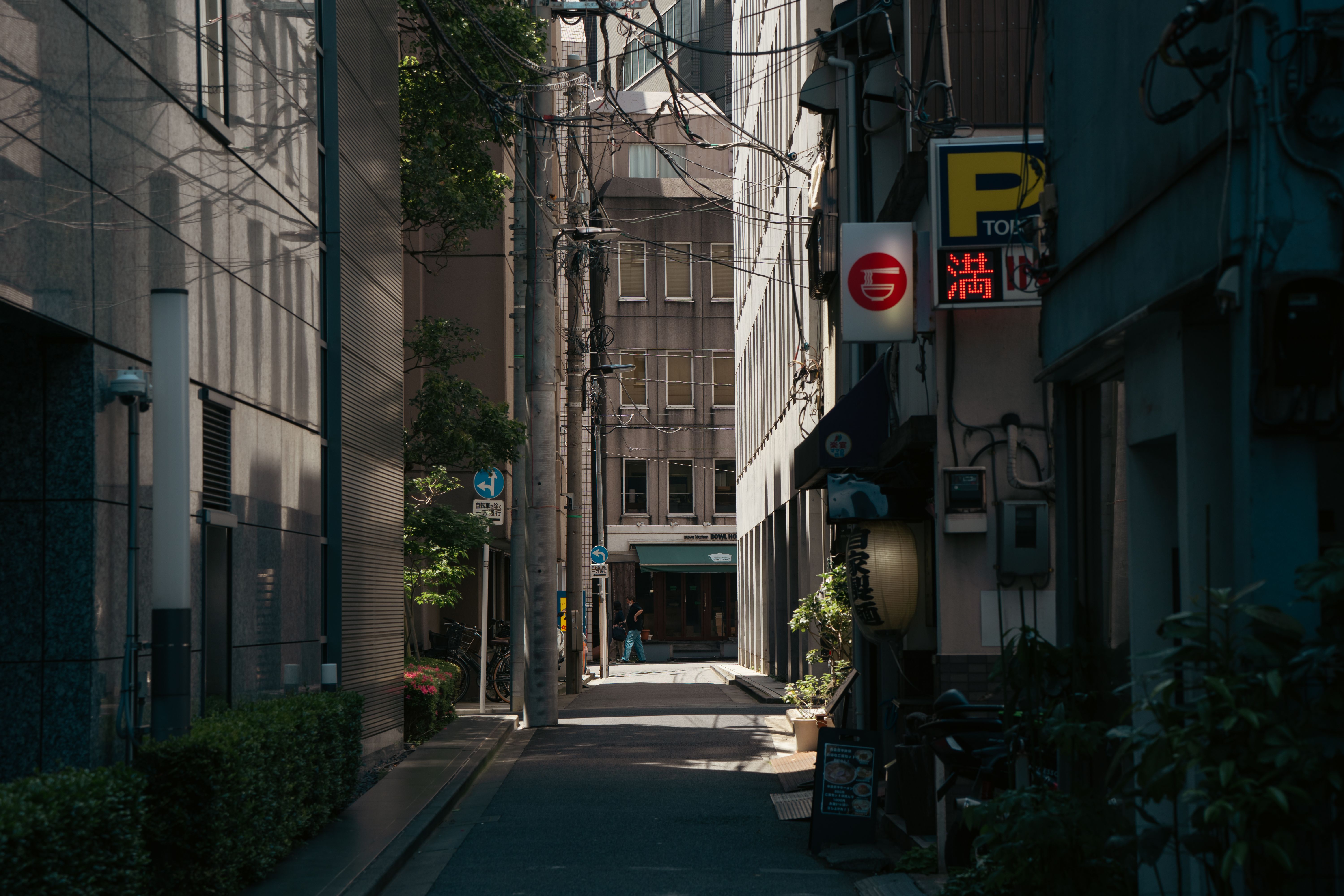 quiet Tokyo street at dawn, soft light