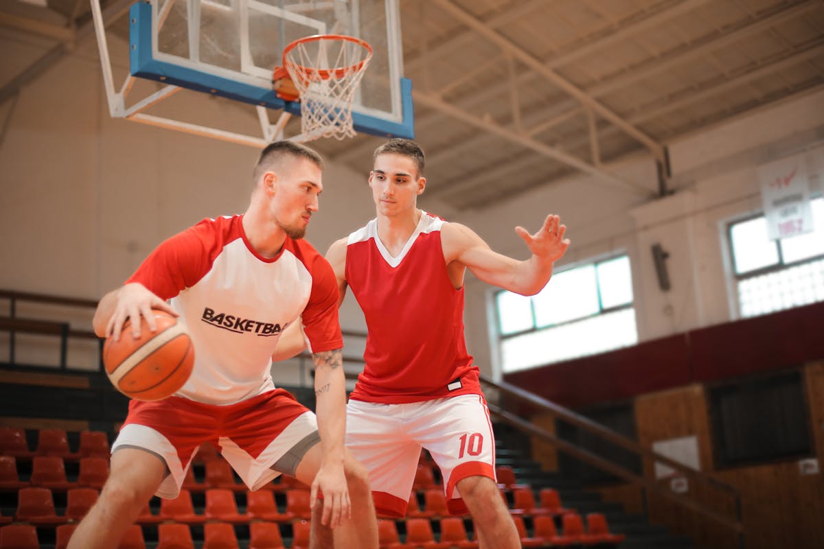 2 Men Playing Basketball