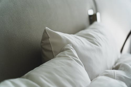 White Pillows on Bed