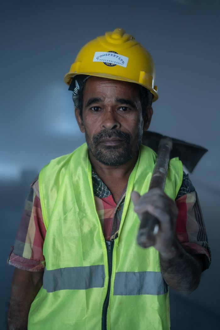 Construction crew on a job site