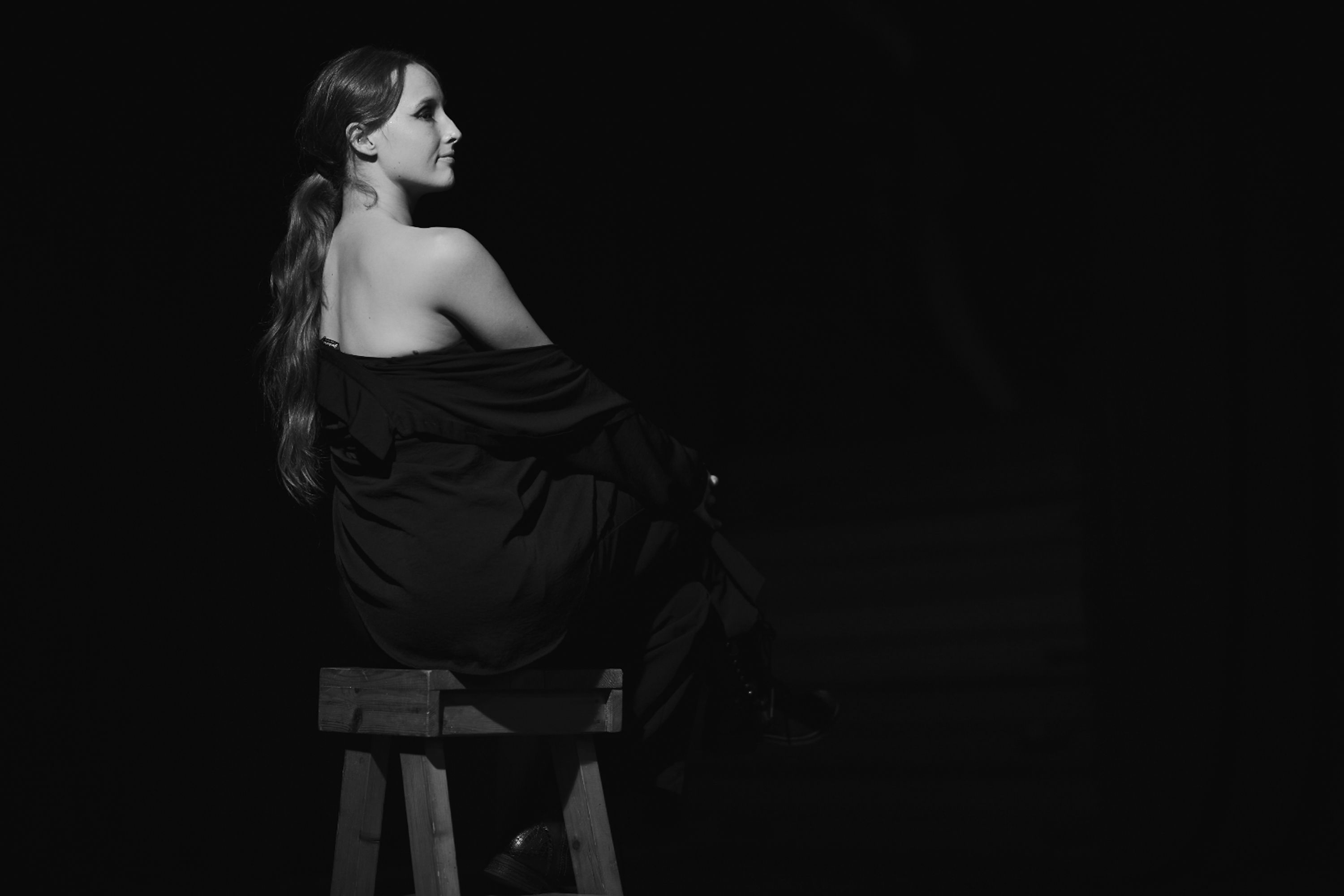 Elegant Woman in Black Dramatic Portrait · Free Stock Photo