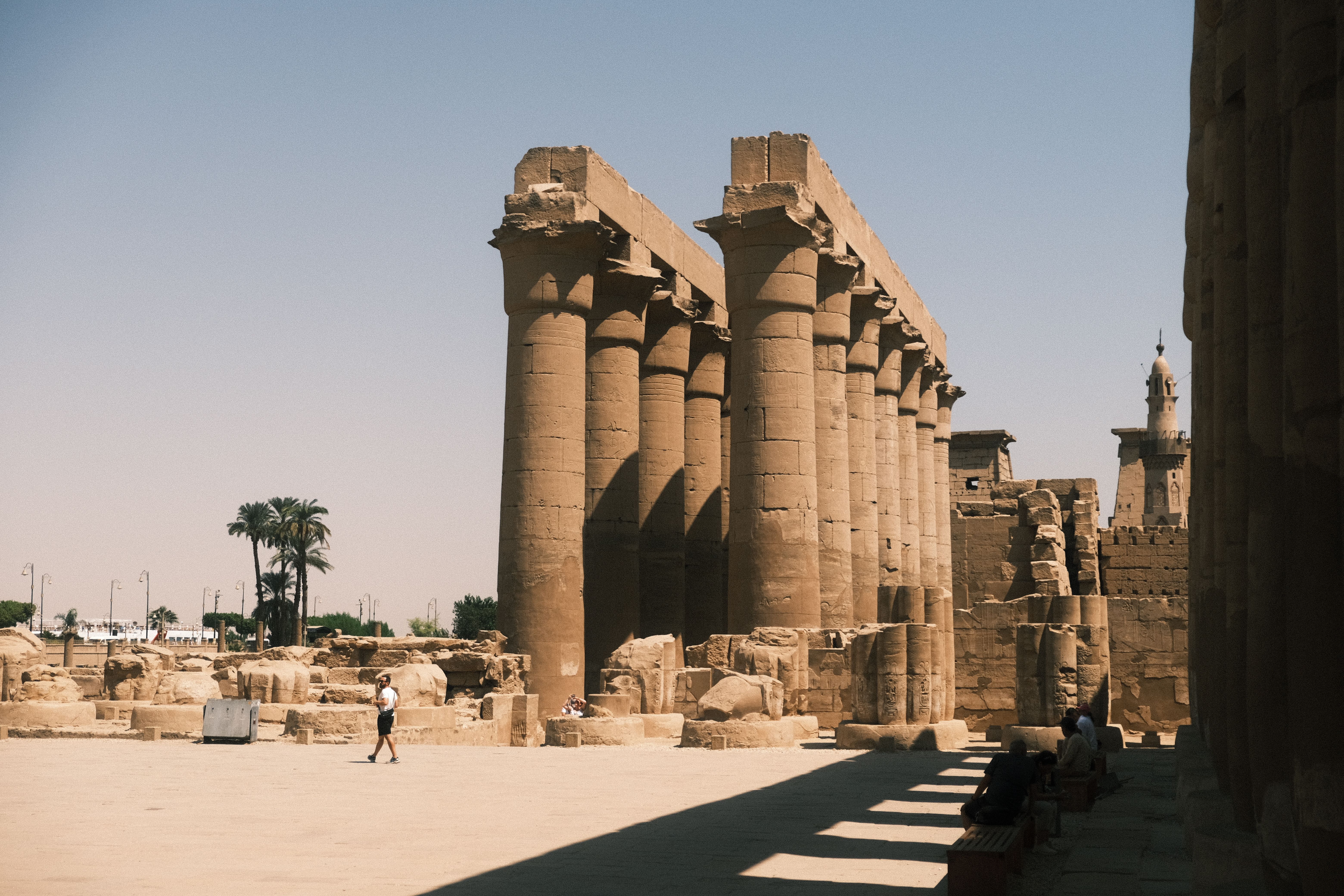 Tourist police standpoint near a temple entrance in Luxor