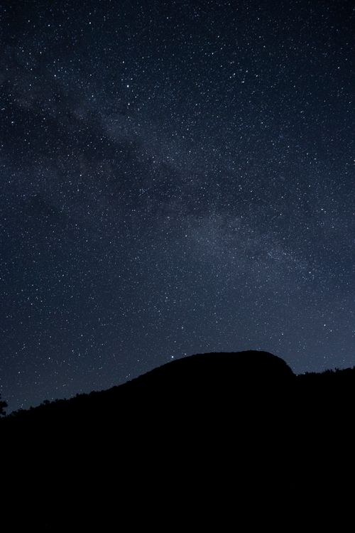 Free Captivating view of the Milky Way over Moogerah's silhouette at night. Stock Photo