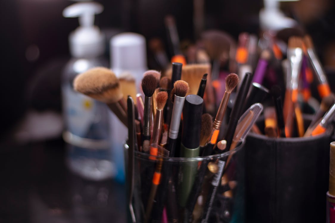 Close-Up Photo Of Make-Up Brushes