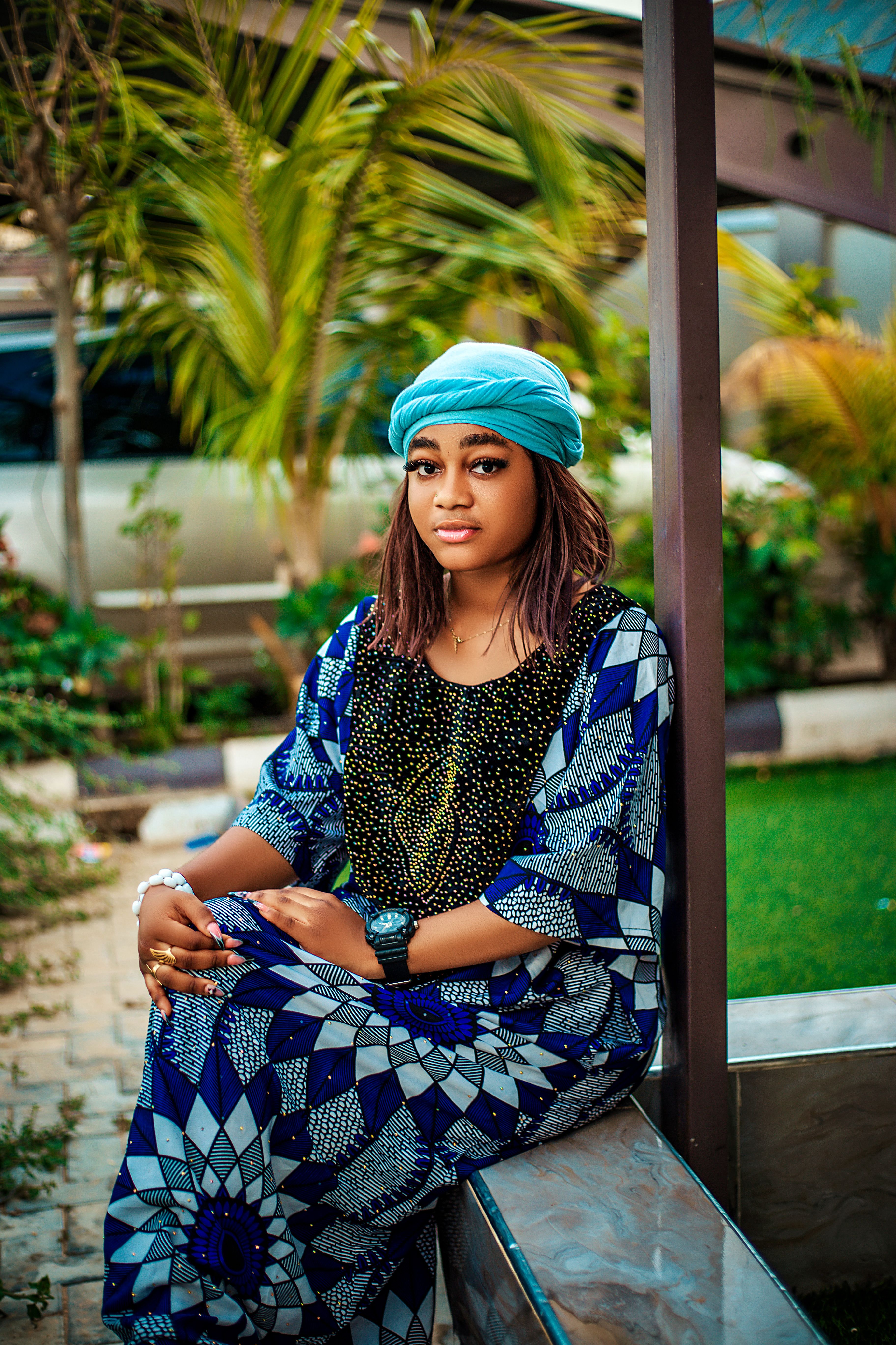 Young Woman in Colorful Traditional Dress Outdoors · Free Stock Photo
