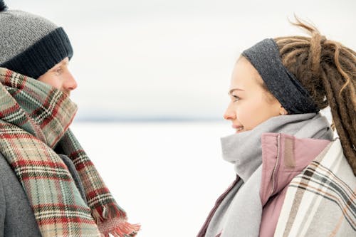 Free Couple Wearing Scarves Stock Photo