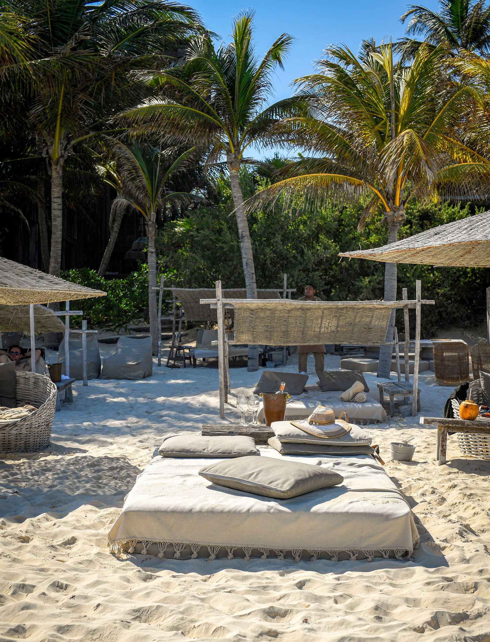 A luxurious tropical beachside retreat in Tulum with open air architecture