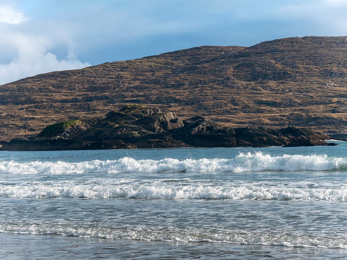 Waves hitting the rocky coast of County Kerry, Ireland