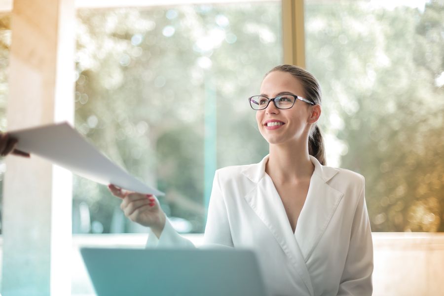 Office administrator with documents