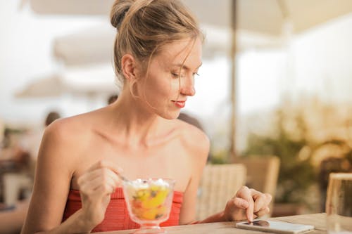 Woman Using Her Cellphone