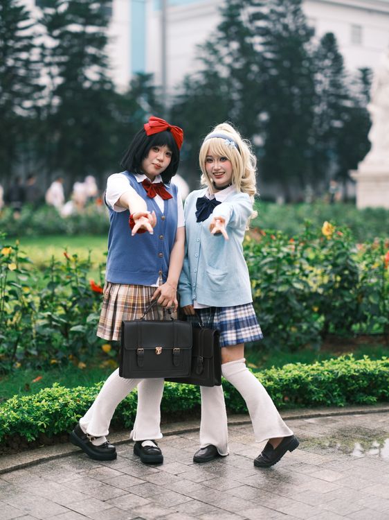 Cosplay Enthusiasts in Vibrant Outdoor Setting · Free Stock Photo
