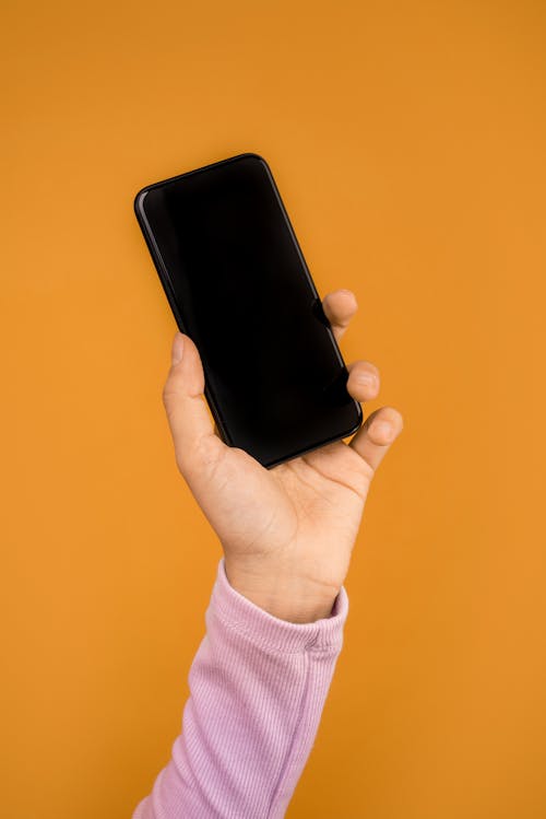 Free Person Holding a Cellular Phone Stock Photo