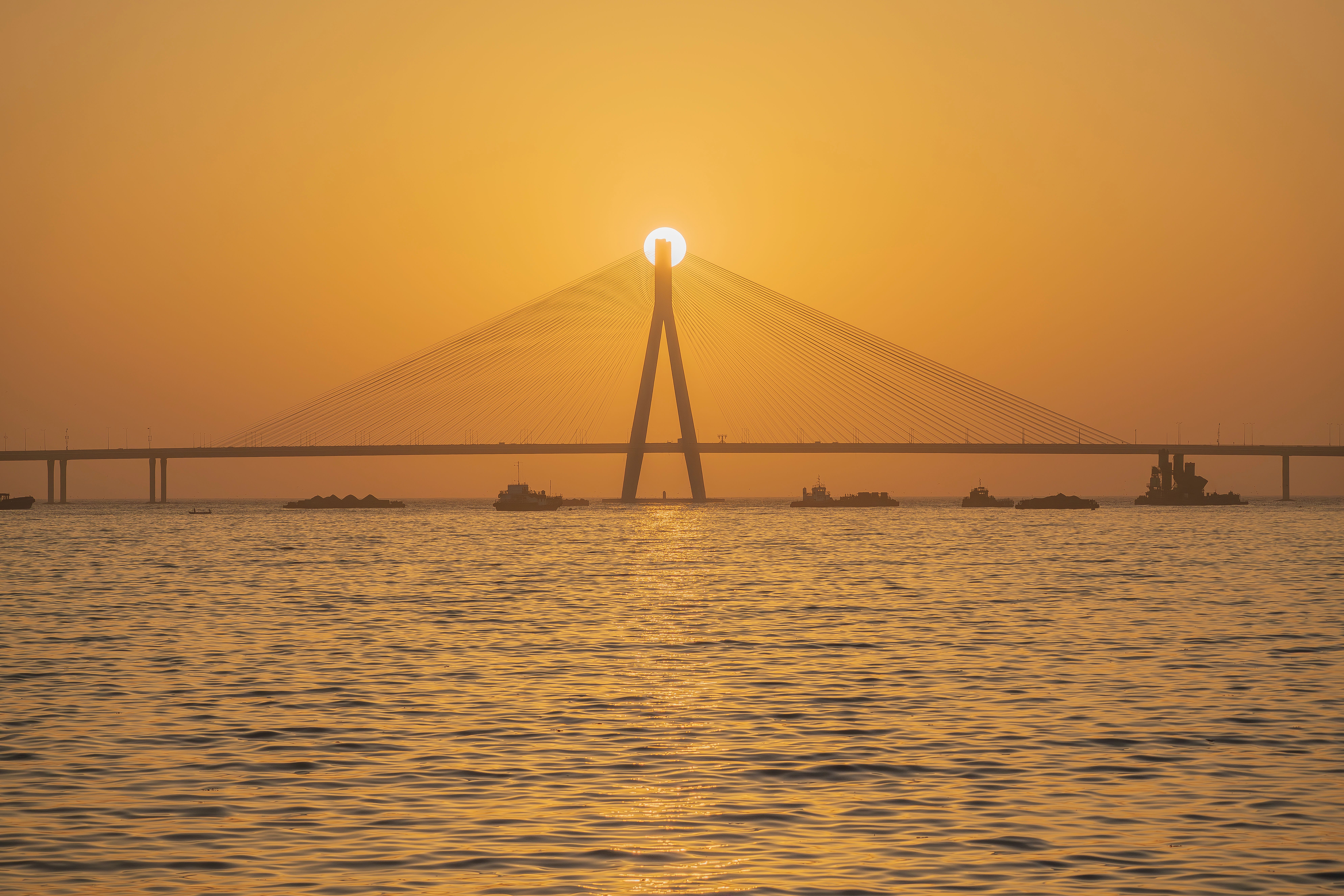 Hazy humid evening over the Worli seafront after the monsoon has withdrawn