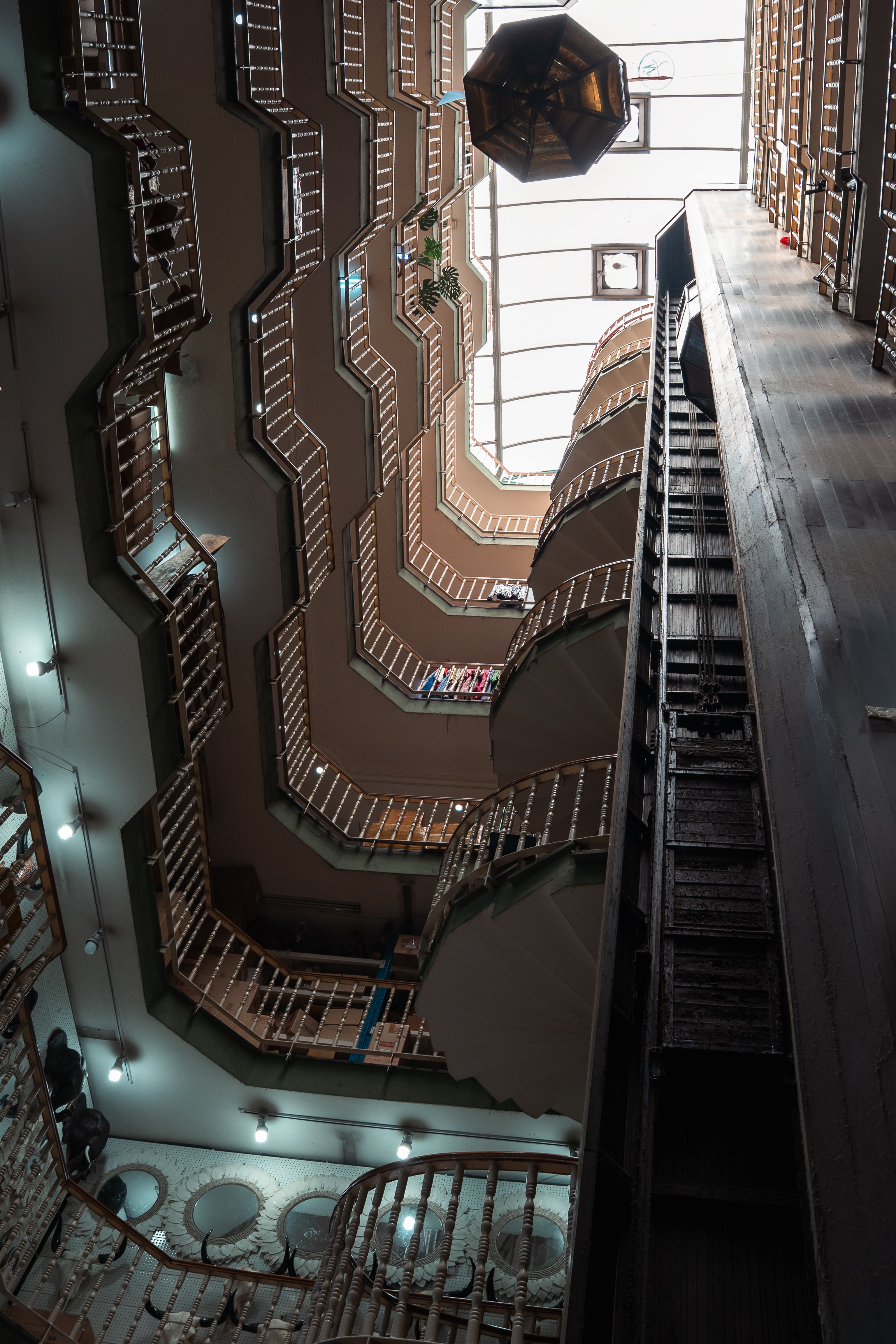 Unique perspective of a multi-story staircase · Free Stock Photo