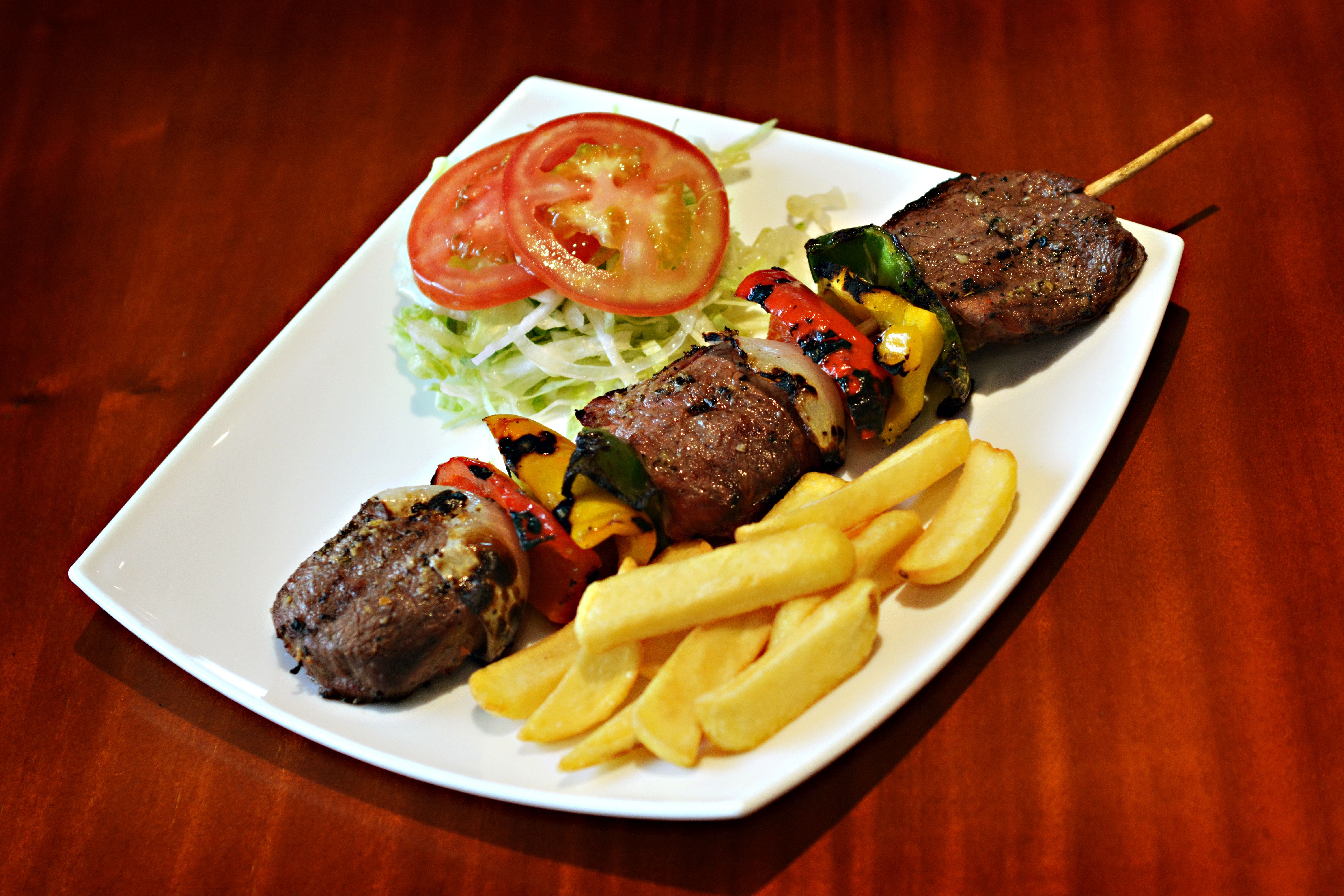 Rosemary Souvlaki with Roasted Vegetables